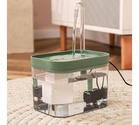 YPDOPORA Cat Water Fountain,1.5L Ultra Silent Pet Water Fountain for Cats, Small Dogs,Transparent Pet Water Dispenser,Drinking Water Bowl for Multiple Pets,Green