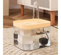 YPDOPORA Cat Water Fountain,1.5L Ultra Silent Pet Water Fountain for Cats, Small Dogs,Transparent Pet Water Dispenser,Drinking Water Bowl for Multiple Pets,Yellow