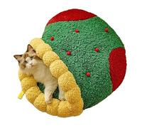 YPDOPORA Christmas Cat Bed Winter Warm Cat Nest Cat House Cave Sleeping Bag Warm Sleeping Pad Christmas Sock Nest Christmas Tree Cat Tent for Small Dog, Kitten, Puppy,M