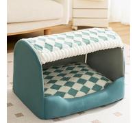 YPDOPORA Comfy Dog House Bed, Foldable Warm Kennel,inside Dog House with Removable Cushion, Non-Slip Dog Bed House, Cozy House Dog Bed, Cave Portable House for Dogs Cats,Blue,3XL
