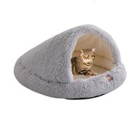 YPDOPORA Cozy Cocoon Cat Bed, Semi-Enclosed Pet Tent Bed,Large Cat Cave Beds for Indoor Cats,Pet Beds Cave Removable Washable with Waterproof Lining & Non-Slip Bottom,Gray,XL