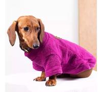 YPDOPORA Dachshund Cold Weather Pet Warm Coat, Winter Fleece-Lined Base Layer,Soft Warm Turtleneck Dog Sweatshirt,Dog Winter Coat with D Ring for Small Medium Dogs,Pink,XS
