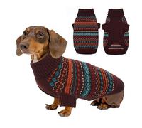 YPDOPORA Dachshund Dog Sweater, Dog Turtleneck Cozy Coat,Thermal Knitted Dogs Dachshund Sweater,Cold Weather Pet Warm Coat with Sleeves for Small Medium Dogs,2XL