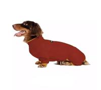 YPDOPORA Dachshund Dog Turtleneck Sweater, Warm Dog Winter Coat,Adjustable Polo Collar with Zipper,Four-Legged Warm Double Fleece for Small Medium Dogs,Red,L
