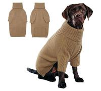 YPDOPORA Dachshund Sweater, Soft Knitted Dogs Sweater Christmas Clothing,Dog Turtleneck Coat,Cold Weather Pet Warm Coat,Warm Knitted Pullover Coats for Dachshund,Yellow,M