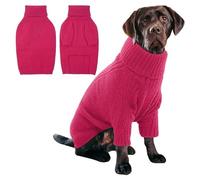 YPDOPORA Dachshund Sweater, Soft Knitted Dogs Sweater Christmas Clothing,Dog Turtleneck Coat,Cold Weather Pet Warm Coat,Warm Knitted Pullover Coats for Dachshund,Pink,M