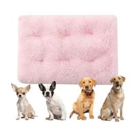 YPDOPORA Deluxe Plush Dog Crate Pad and Cat Bed, Orthopedic Foam Dog Bed,Ultra-Soft Machine Washable Kennel Pad with Anti-Slip Bottom for Small Medium Dogs,Pink,S
