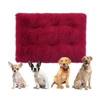 YPDOPORA Deluxe Plush Dog Crate Pad and Cat Bed, Orthopedic Foam Dog Bed,Ultra-Soft Machine Washable Kennel Pad with Anti-Slip Bottom for Small Medium Dogs,Red,M