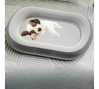 YPDOPORA Dog Bed Orthopedic Medium Washable, Oval Dogs Bed Memory Foam,Pet Couch Beds with Four Sided Bolster,Removable Washable Cover & Non-Slip Bottom,Gray,M