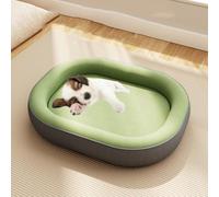 YPDOPORA Dog Bed Orthopedic Medium Washable, Oval Dogs Bed Memory Foam,Pet Couch Beds with Four Sided Bolster,Removable Washable Cover & Non-Slip Bottom,Green,M