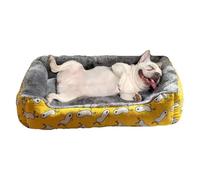 YPDOPORA Dog Beds Cat Beds Rectangular Soft Warm Cotton Pet Bed for Fall And Winter, Durable Egg Crate Sofa Dog Bed Suitable for Small Medium Large Dogs,Yellow,XL