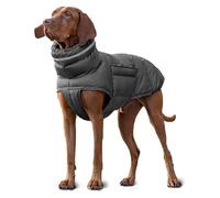 YPDOPORA Dog Coats for Large Dogs Winter Waterproof, Pet Turtleneck Jacket,Reflective Turtleneck Dog Puffer Jacket,Cold Weather Pet Warm Coat for Small Medium Large Dogs,Gray,L