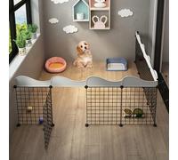 YPDOPORA Dog Fence,Indoor Outdoor Dog Playpen Large Crate Fence Pet Play Pen Exercise Cag,Pet Playpen with Wire,Dog Gate with Walk Through Door, Safety Fence,V