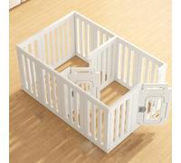 YPDOPORA Dog Gate And Pet Playpen, Free Standing Tall Dog Fence with Walk Through Door, Dog Barriers for Home, Use As Indoor Dogs Cats Pen, Rabbit Pen, Baby Gate,C