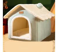 YPDOPORA Dog House Indoor Memory Sponge, Foldable Dog House Kennel Bed Mat with Cushion for Small Medium Large Dogs Cats, Winter Warm Cat Nest Puppy Cave Sofa,Blue,M
