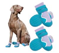 YPDOPORA Dog Shoes for Small Medium Large Dogs, Waterproof Dog Booties Paw Protector,Anti-Slip Dogs Shoes with Reflective for Winter Snowy Summer Hot Pavement,Purple,3XL