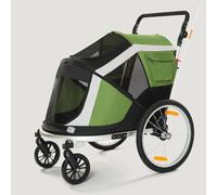 YPDOPORA Dog Stroller for Small Medium Pets, Bike Trailer, Travel Folding Carrier 4 Wheels for Dog Cat Cage Jogger Stroller, Rear Wheel Breaks, Visible Mesh,Green