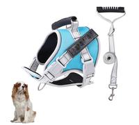 YPDOPORA Dog Vest Harness, No Pull in Trainning Dog Harnesses with Handle & 5Ft Dog Leash, Adjustable and Reflective Dog Vest for Small Medum Large Pets Walking and Running,H,2XL