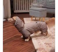 YPDOPORA Dog Winter Coat for Dachshund, Cold Weather Dog Warm Coat,Warm Windproof 4-Leg Dogs Jacket with Zipper,Dogs Turtleneck Cozy Jacket Small for Outdoor Walking,Brown,2XL