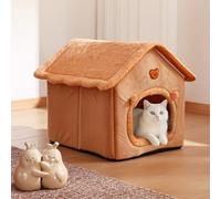 YPDOPORA Enclosed Cat Beds for Indoor Cats, Warm Cozy Cat Cave Bed,Foldable Dog House with Removable Washable Cover & Non-Slip Bottom for Small Dogs and Cats,S