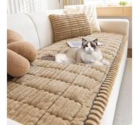 YPDOPORA Funny Fuzzy Pet Couch Covers for Sofa, Dog Pet Mat Cotton Protective Bed Couch Cover Non Slip Couch Cover for Dogs Washable, Pet Friendly Sofa Cover for Dogs Cats Pets,Brown,2XL