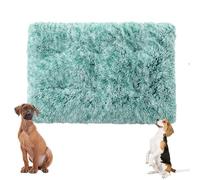 YPDOPORA Large Dog Bed Washable Faux Fur Pet Bed, Anti Anxiety Warm Dog Cushion Sleeping Mat,Soft Plush Pet Crate Beds with Removable Washable Cover and Non-Slip Bottom,Green,XL