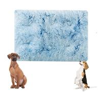 YPDOPORA Large Dog Bed Washable Faux Fur Pet Bed, Anti Anxiety Warm Dog Cushion Sleeping Mat,Soft Plush Pet Crate Beds with Removable Washable Cover and Non-Slip Bottom,Blue,M
