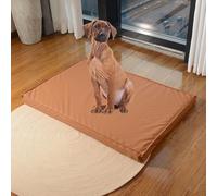 YPDOPORA Leather Dog Beds Medium Sized Dog, Water-Resistant Orthopedic Dogs Bed,Orthopedic Memory Foam Dogs Bed with Washable Cover and Non-Slip Bottom,Easy To Clean,Beige,XL