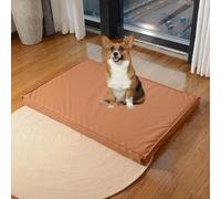 YPDOPORA Leather Dog Beds Medium Sized Dog, Water-Resistant Orthopedic Dogs Bed,Orthopedic Memory Foam Dogs Bed with Washable Cover and Non-Slip Bottom,Easy To Clean,Beige,S