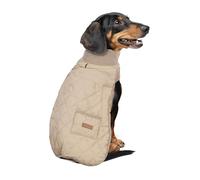 YPDOPORA Long Body Dachshund Winter Dog Coat, Waterproof Sausage Dog Jacket,Waterproof Sausage Pet Coat,Pet Jacket Winter with Leash Hole & Pocket for Outdoor,Beige,M