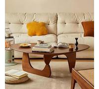 YPDOPORA Modern Center Table for Living Room, Midcentury Modern Triangle Coffee Tables,Irregular Shape Wooden Coffee Table with Wood Legs and Tabletop for Home,Office,Brown,128 * 80 * 40cm