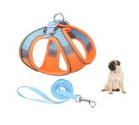 YPDOPORA No Pull Dog Harness and Leash Set, Step in Adjustable Dog Harness with Padded Vest for All Weather, Dog Leash with Soft Padded Handle, Dog Leash for Small Medium Dogs Cats,Orange,L