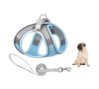 YPDOPORA No Pull Dog Harness and Leash Set, Step in Adjustable Dog Harness with Padded Vest for All Weather, Dog Leash with Soft Padded Handle, Dog Leash for Small Medium Dogs Cats,Blue,XS