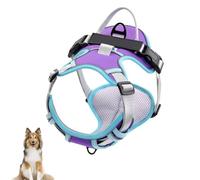 YPDOPORA No Pull Dog Harness, Reflective Dog Vest Harness with Front & Back 2 Leash Clips, Adjustable Soft Padded Dog Vest with Easy Control Handle for Small Medium Large Dogs,H,M
