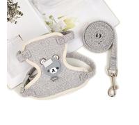 YPDOPORA No Pull Pet Vest, Soft Mesh Dog Harness and Leash Set, Pet Harness with Adjustable Dog Rope and Safety Buckle for Small Dog Rabbit Kitten,Gray,M