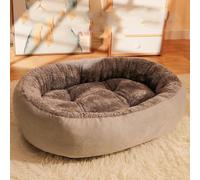 YPDOPORA Orthopedic Dog Bed Small, Oval Dog Bed Memory Foam,Oval Winter Cat And Dogs Beds with Washable Dogs Beds & Soft Pet Couch Cover Protector & Non-Slip Bottom,Gray,M