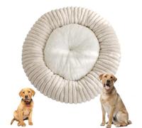 YPDOPORA Orthopedic Foam Dog Bed for Crate, Calming Donut Bed for Small Medium Dogs and Cats,Donut Large Dog Beds with Removable Washable Cover and Non-Slip,White,2XL