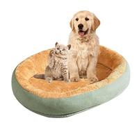 YPDOPORA Oval Cuddler Dog Bed for Small Medium Dog, Warm Soft Comfortable Puppy Cushion Kennel Mat with Waterproof Removable Washable Cover & Cats Anti-Slip Bottom,Blue,M