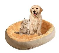 YPDOPORA Oval Cuddler Dog Bed for Small Medium Dog, Warm Soft Comfortable Puppy Cushion Kennel Mat with Waterproof Removable Washable Cover & Cats Anti-Slip Bottom,Gray,M