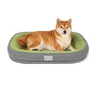 YPDOPORA Oval Dog Bed Memory Foam, Orthopedic Dog Beds for Medium Dogs,Washable Dogs Bed & Couch Cover Protector with Four-Sided Bolster,Removable Cover & Non-Slip Bottom,Green,XL