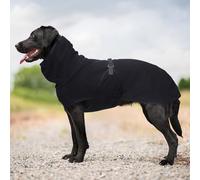 YPDOPORA Pet Dog Clothes Winter Warm Padded Coat, Dog Turtleneck Cozy Jacket Medium,Comfortable Soft Pet Coat with Adjustable Belly Strap for Walks,Keeping Warm,Black,4XL