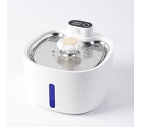YPDOPORA Pet Fountain 88Oz/2.6L, Automatic Cat Water Fountain Dog Water Dispenser with Replacement Filters, Stainless Steel Tray, Easy Clean for Cats Dogs, Multiple Pets