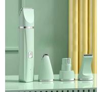 YPDOPORA Pet Hair Trimmer, 4 in 1 Rechargeable Low Noise Safe Electric Cat Puppy Hair Clipper, Pet Hair Thick Coats Clippers Trimmers Set Dog Grooming Tool for Dogs, Cats And Other Pets,Green
