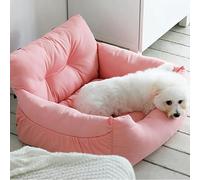 YPDOPORA Pet Travel Car Seat - Dog Lathe Pet Sofa Cat Dog Recliner Removable And Washable Booster Seat Four Seasons Universal Multipurpose Puppy Car Seat,Pink