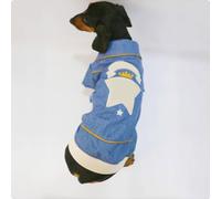 YPDOPORA Sausage Dog Coat, Dog Lapel Denim Vest Jacket,Dogs Coat Jacket with Legs,Pets Winter Jackets with Hood,Pet Coats for Small Dogs Christmas Holiday Birthday,Blue,XS