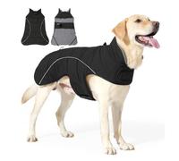 YPDOPORA Small Dog Warm Winter Coat, Fleece Lined Reflective Dog Jacket,Dogs Turtleneck Cozy Jacket Medium with Reflective Stripes,D-Ring & Adjustable Vest for Dogs,Black,S