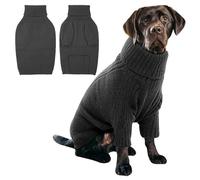 YPDOPORA Thermal Knitted Dog Dachshund Sweater,Turtleneck Dog Sweater for Small Medium Dogs,Soft Puppy Winter Clothes,Dogs Cold Weather Pet Warm Coats for Winter,Black,XL