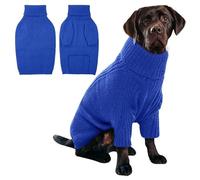 YPDOPORA Thermal Knitted Dog Dachshund Sweater,Turtleneck Dog Sweater for Small Medium Dogs,Soft Puppy Winter Clothes,Dogs Cold Weather Pet Warm Coats for Winter,blue,4XL