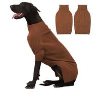YPDOPORA Thermal Knitted Dog Dachshund Sweater,Turtleneck Dog Sweater for Small Medium Dogs,Soft Puppy Winter Clothes,Dogs Cold Weather Pet Warm Coats for Winter,brown,4XL
