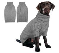 YPDOPORA Thermal Knitted Dog Dachshund Sweater,Turtleneck Dog Sweater for Small Medium Dogs,Soft Puppy Winter Clothes,Dogs Cold Weather Pet Warm Coats for Winter,gray,4XL